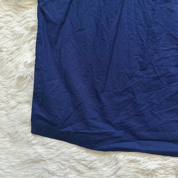 Hill House Blouse The Kit Top Short Puff Sleeve Ruffle Collar Navy L - Picture 6 of 10